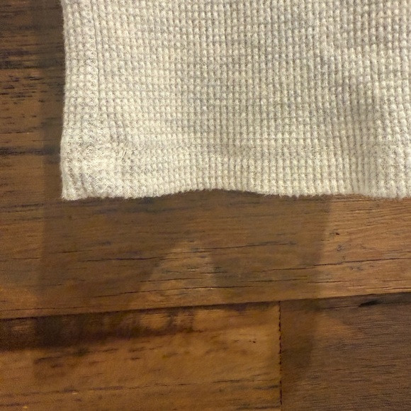 Monrow Cream Waffle Knit Cotton Hoodie Sweatshirt NWT - Picture 5 of 6